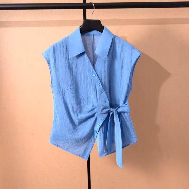 2026 Summer Irregular Short-Sleeve Shirt & Wide-Leg Pants Two-Piece Set