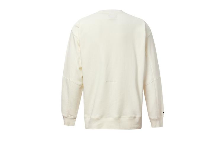 Converse Sweatshirts Unisex White Crew Neck Moderate Straight Fit