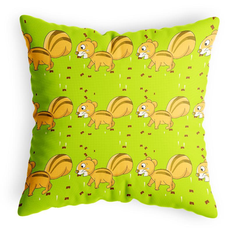 Маленькая свежая наволочка Многоцветная мультяшная милая детская наволочка на подушку для стула Квадратная дофаминовая бархатная наволочка