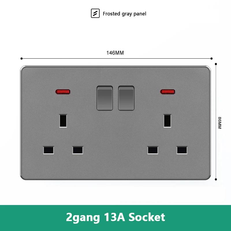 Великобритания 13A с USB Type-c 18W быстрая зарядка настенная силовая розетка вилка, Универсальный настенный выключатель света двойной USB электрическая розетка AC110-250V