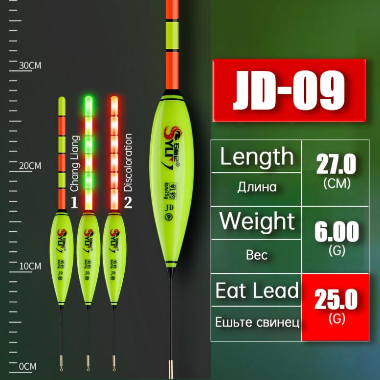Поплавок для рыбалки на камнях, электронный ночной светильник, датчик гравитации, 6 глаз, изменение цвета и высокая чувствительность, скользящий поплавок дальнего действия