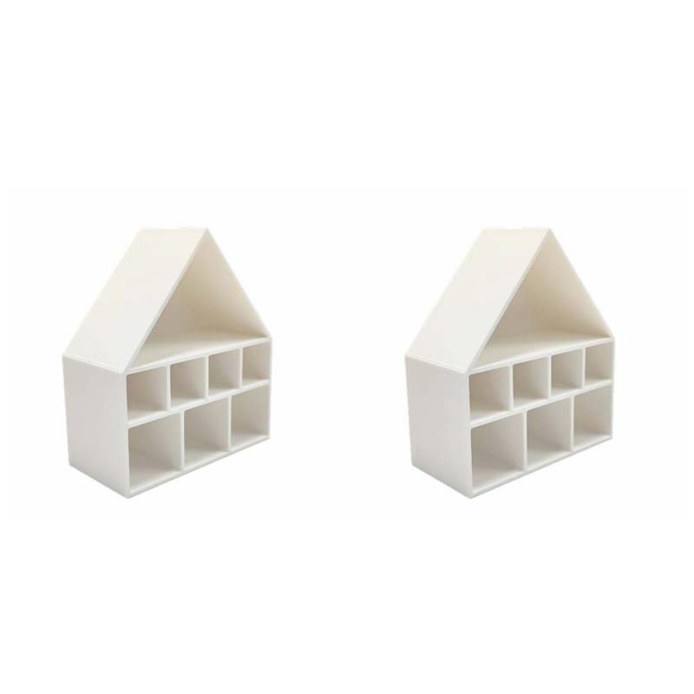 1pc / 2pcs / 3pcs White / Red Ring Necklace Organizer DIY Earrings Storage Box Desktop Decor