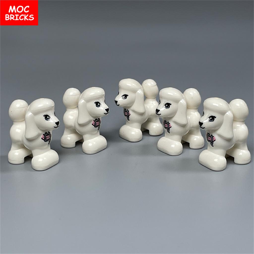 MOC Кубики Серия Маленькие Собаки Французский Бульдог Хаски Пудель Будка Собранные Строительные Блоки Детские Игрушки Пластиковая Кукла