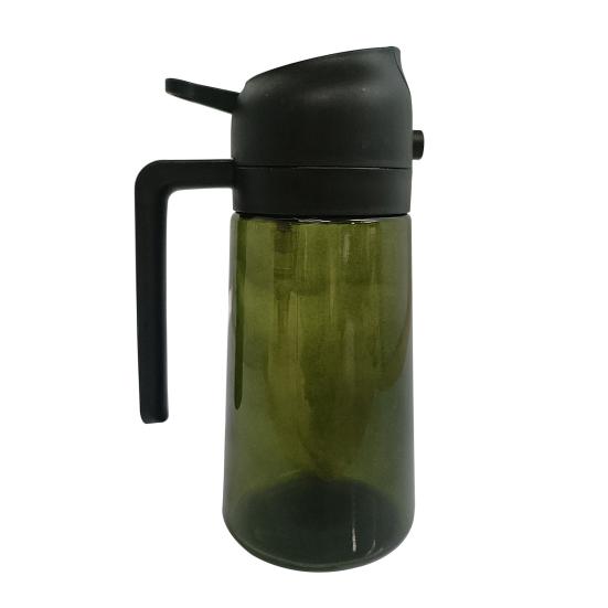 470ml 2-in-1 Oil Dispenser Food Grade BPA Free Leak Resistant Large Capacity Oil Sprayer Storage Bottle with Handle