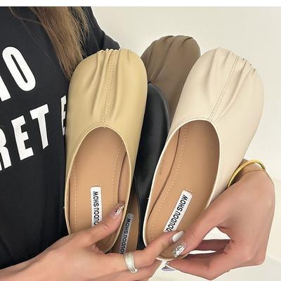 Ленивые тапочки женские мягкие тапочки с мягкой подошвой и мягкой поверхностью 2025 года, новые летние тапочки с сумкой и головой, полутапочки с плоским дном, интернет-знаменитости, сандалии для бабушки