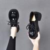 Platform Shoes Women's Niche Personality Lace-up Waterproof Table Muffin Heel One Shoe Two Wear Single Shoes Small Leather Shoes