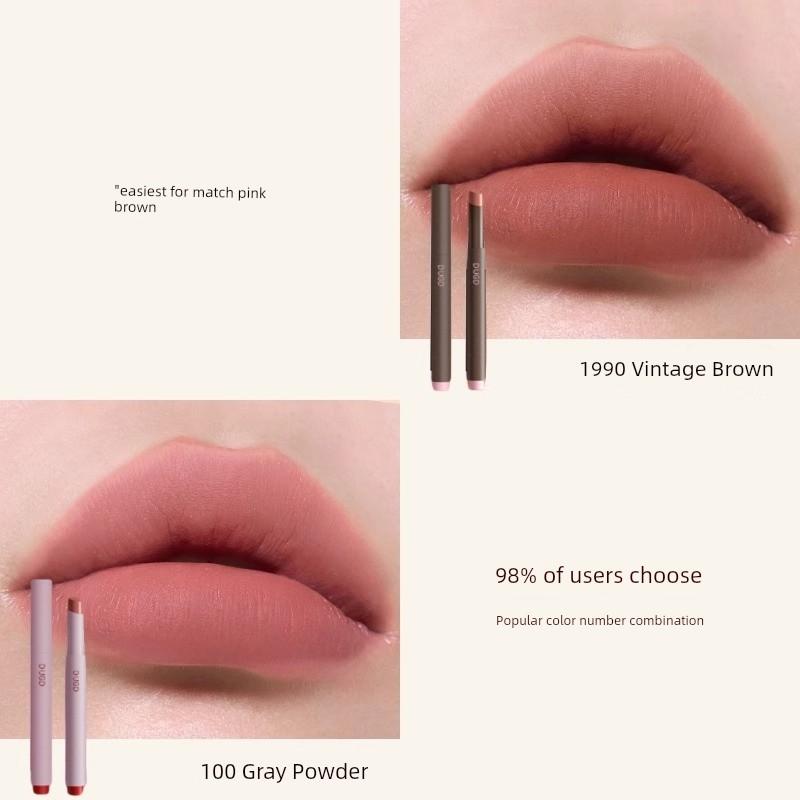 Pink Mist Lipstick Pen Lip Glaze Nude Color Without Falling Color Not Stick Cup Genuine Waterproof Fog Velvet Matte Lip Cream