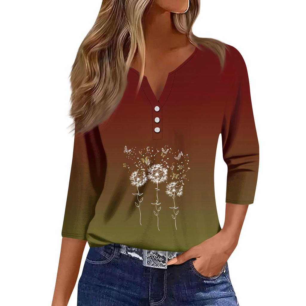 Женский модный и повседневный пуловер с рукавом семь четвертей и популярным принтом