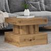 VidaXL Coffee Table with LED Lights Artisan Oak 50x50x40 Cm, Side Table, Living Room Table, End Table, 857713