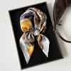 70 Simulated Silk Scarf Square Scarf High Sense Fresh And Elegant Printing Versatile Neck Small Square Scarf Headscarf Women'S Scarf