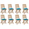 Day and Night - Day and Night Folding Garden Chairs 8 Units and Cushions Solid Acacia Wood