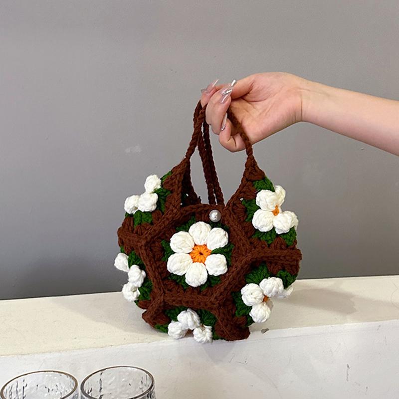 Сумка на плечо ручной работы с цветочным узором для женщин, милая стильная модная сумка в форме полумесяца для путешествий в отпуске