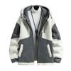 Men's Spring and Autumn Winter Plus Hooded Jacket Thickened Loose Warm Zipper Jacket Loose Jacket