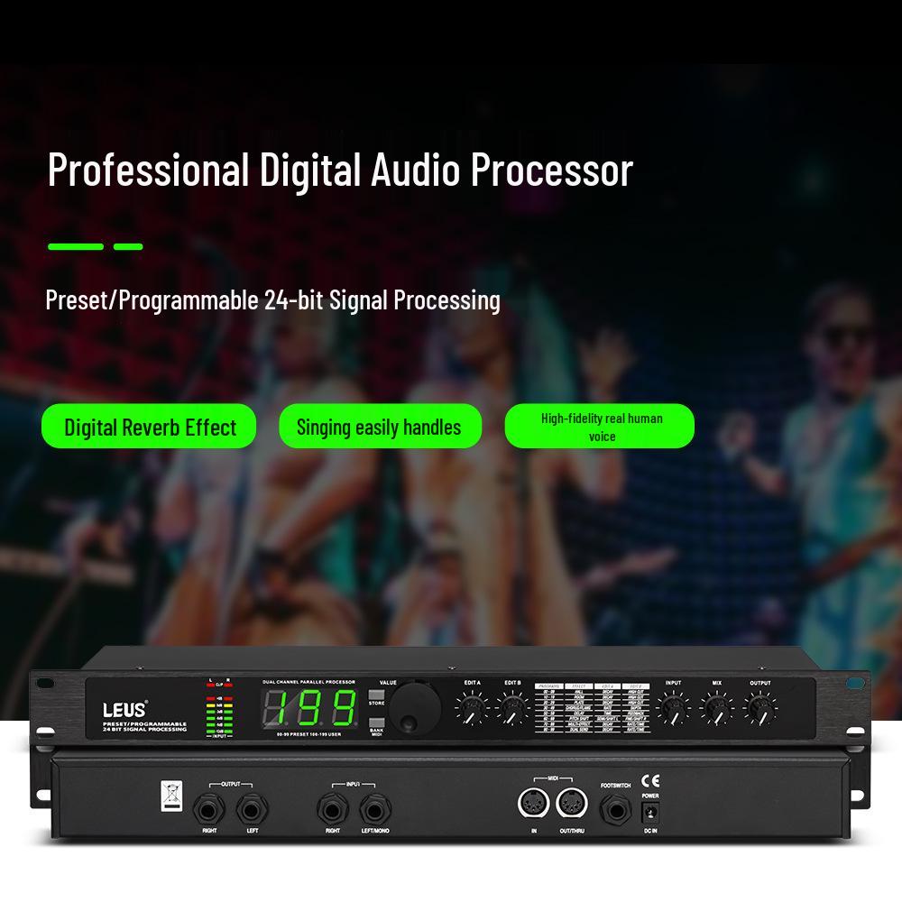 LEUS A4 Портативная педаль эффектов: 199 DSP-эффектов Pro, Мини-ревербератор и Микрофон