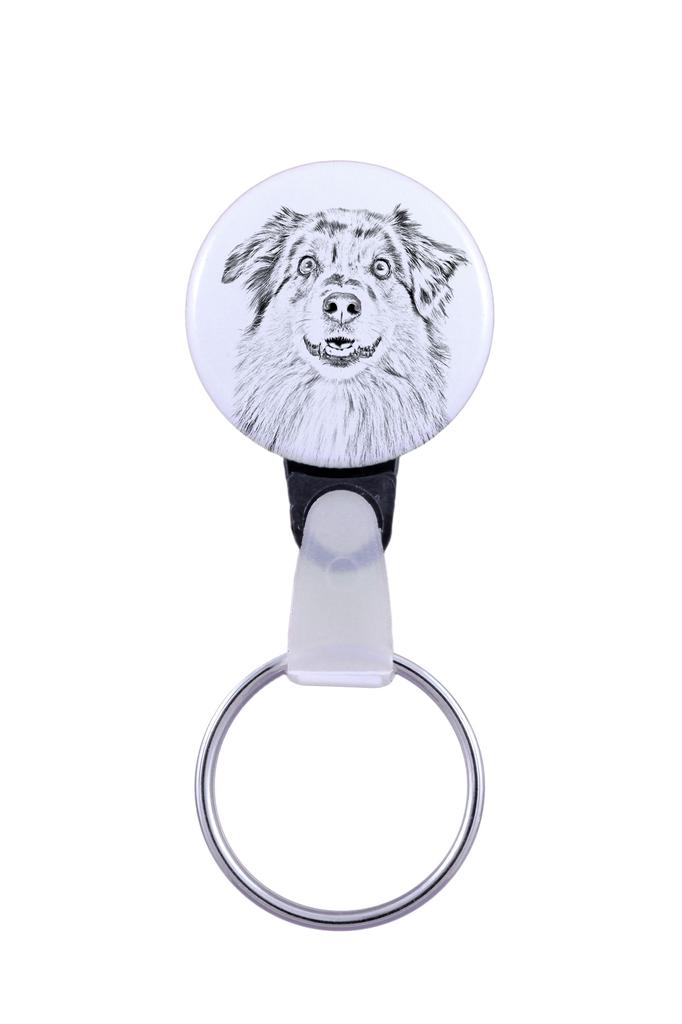 Australian Shepherd - Keychain with a Dog Portrait, Pendant with the Brand's Own Art-Dog Graphics