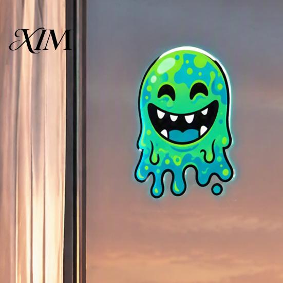 Reusable Static Adsorption Film Halloween Ghost Window Clings, Cartoon Glass Stickers Theme Shop Decor for Door Mirror, Spooky Party Decorations Cute