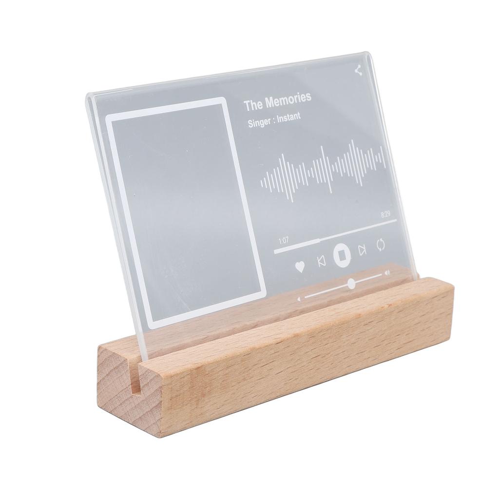 3-дюймовая подставка для музыкальных инструментов с подсветкой Мини-фоторамка Прозрачная акриловая светоизлучающая фоторамка