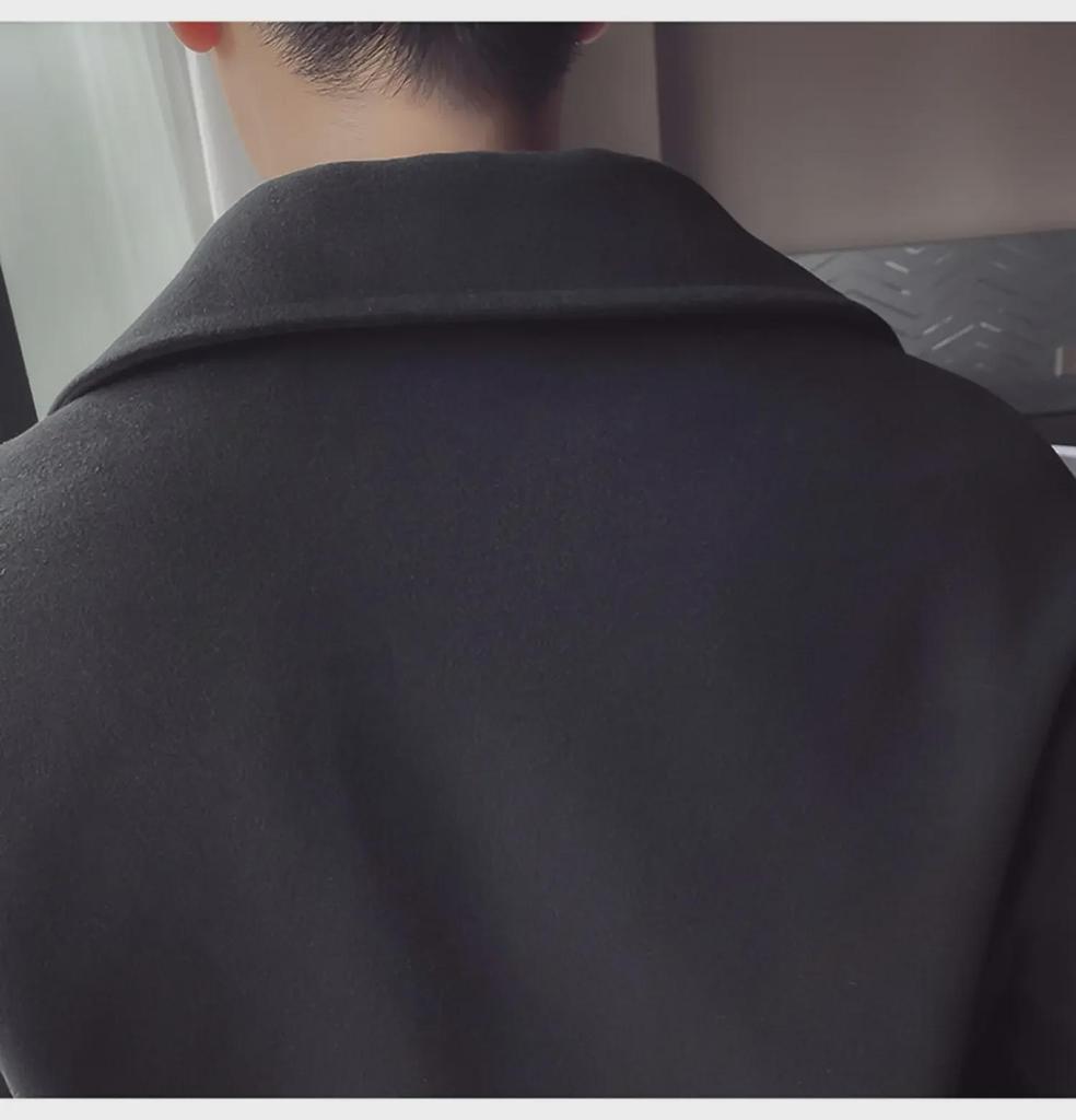 Мужской шерстяной тренчкот в корейском стиле 2020 года — осенне-зимний дизайн в британском стиле