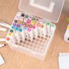 12/24/36/48/60/80 Grids Markers Storage Box Portable Watercolor Drawing Pen Case For Painting Plastic Stationery Organizer Box