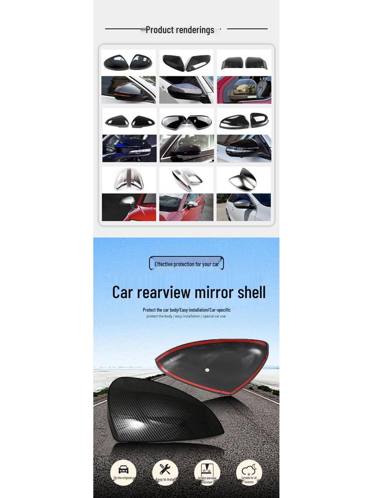 Reflective Rearview Mirror Cover for 2018-2022 Mercedes-Benz A-Class W177