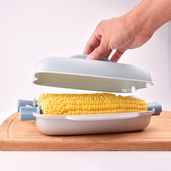 Quick Breakfast Corn Maker Microwave Steamer Container, Food Grade PP Cooker for Baking Steamed Container Sweet Potato Egg Custard, Reusable