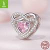Серебро 925 пробы, Бусины Любви, Россыпные Бусины, Красочные Бусины-Сердечки для DIY Украшений, Аксессуары