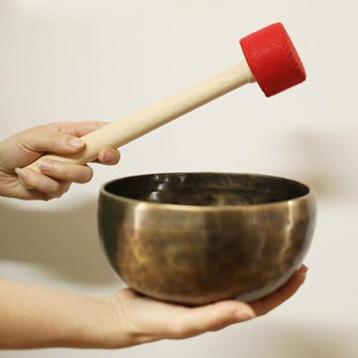 Поющая чаша для йоги, силиконовая палочка, деревянный молоток ручной работы, тибетская чаша для медитации, молоток, украшение для дома, лечебный подарок