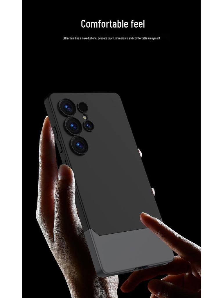 Samsung S25 Ultra Матовый чехол-патчворк с заклепками - Ощущение кожи, Модный дизайн 2-в-1