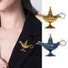 Unisex Brooch Retro Exotic Style Arabian God Lamp Glazed Enamel Anti-slip Shoulder Bag Collar Anti-exposure Pin Hat Clothes Pin