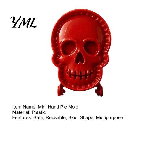 Holiday Baking Molds Halloween Hand Pie Mold, Skull Dough Press Cutter, Reusable Small for Parties Mini Mold Treats Pastry Supplies Tools