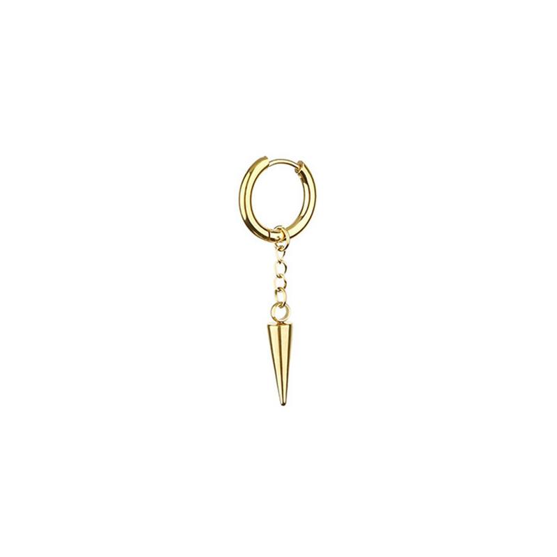 Simple Style Pointed Cone Pendant Earrings Stainless Steel Fashion Punk Geometric Stud Ear Jewelry Party Gifts For Women Men