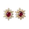 [New] K18 Ruby ??diamond Earrings [i8-1]