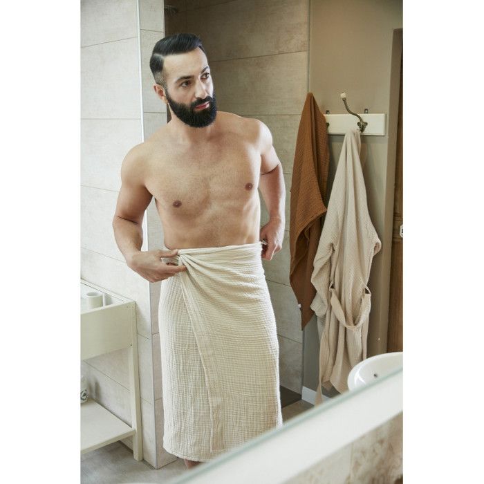 Drap de douche 70 x 130 cm Gaze de coton unie Gaïa - Gaïa Rose Pêche