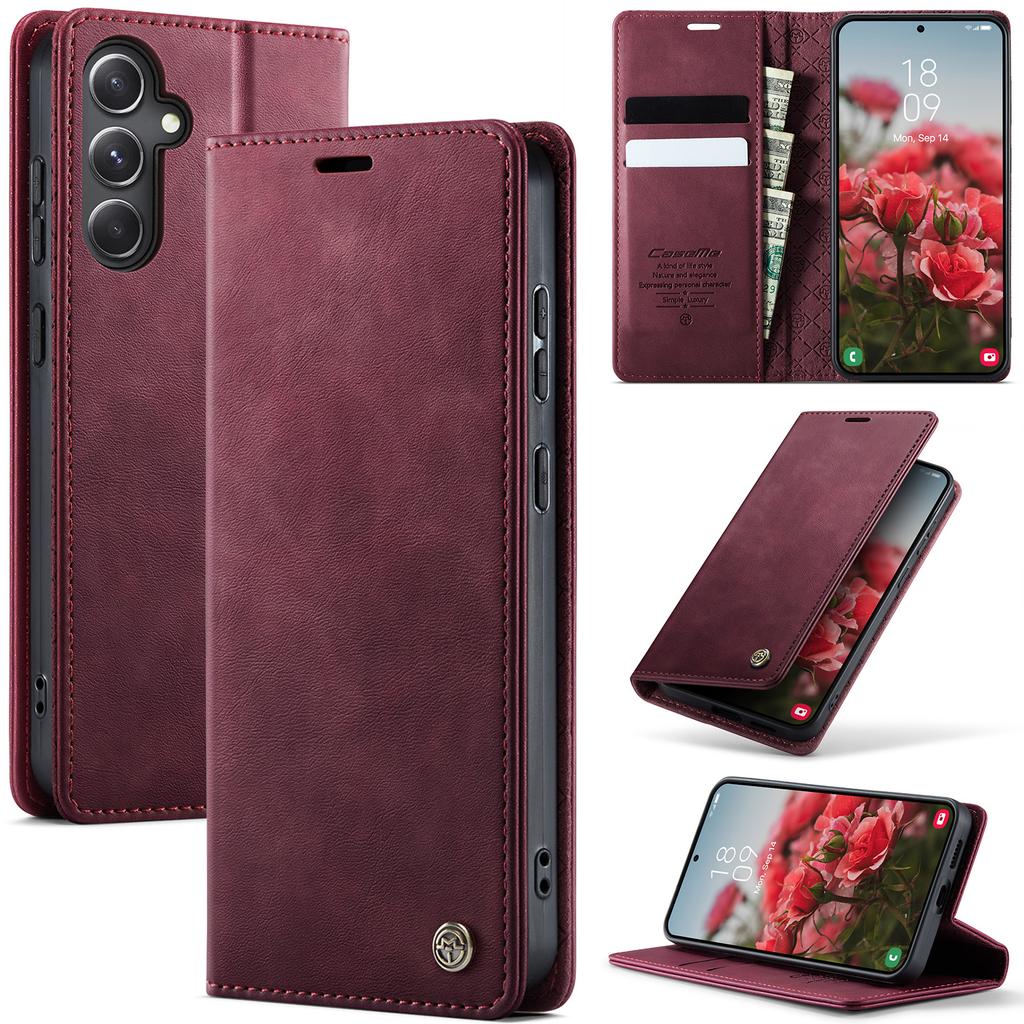 Кожаный чехол-книжка с карманом для карт для Samsung Galaxy S25 S24 S23 S22 S21 S20 S10 A55 A56 A54 A53 Магнитная подставка Противоударная задняя крышка