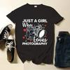 Футболка с фотографическим искусством для женщин, увлеченных фотоаппаратами, женская футболка с принтом, футболка с рукавами, куртка