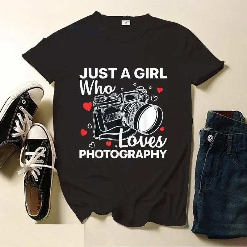 T-shirt d'art de photographie pour femmes passionnés d'appareil photo pour femmes T-shirt imprimé motif T-shirt veste à manches