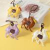 Cartoon Camel Keychain Car Keyring Bag Pendant Multi-color PU Leather Hanger  Bag Ornament