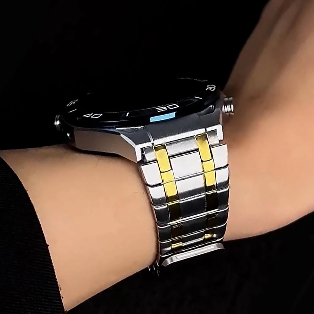 22-миллиметровый магнитный ремешок из нержавеющей стали для Huawei Watch 4 5 46 мм GT4 GT5 46 мм Ultimate Металлический ремешок для Amazfit Balance 2 Браслет