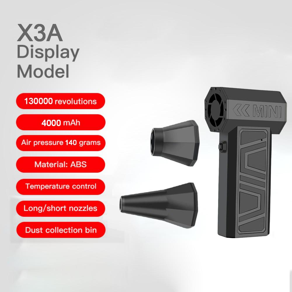 Мини турбовентилятор 130000 об/мин, мощный воздуходув, регулируемая скорость ветра, зарядка Type-C, бесщеточный двигатель, турбовентилятор