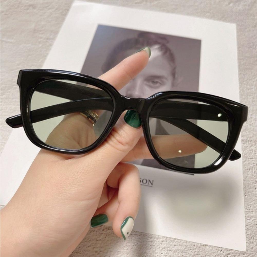 Fashion Unisex Sunglasses Simple Black Square Frame Sun Glasses for Women Girls Simple Grey Yellow Pink Lens UV400 Protector Aes