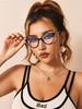 1PC/2PCS Fashion Cat Eye Pentos Plastic Frame Women Clear Glasses For Men Daily Life Take Photo Eyeglasses Clothing Accessories.
