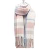Soft Knitted Wool Scarf Cold-proof Long Neckscarf with Tassel Large Classic Plaid Scarf  Women