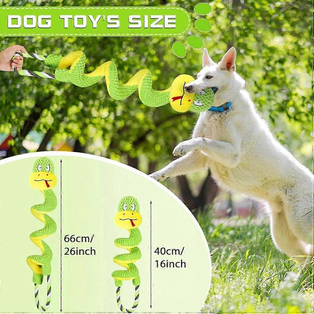 Squeaky Dog Toys, Chew-Resistant Dog Rope Toy with Squeaker & Crinkle Paper, Interactive Squeaky Tug of War Doggie Toy, Dog Toys for Small, Medium, an
