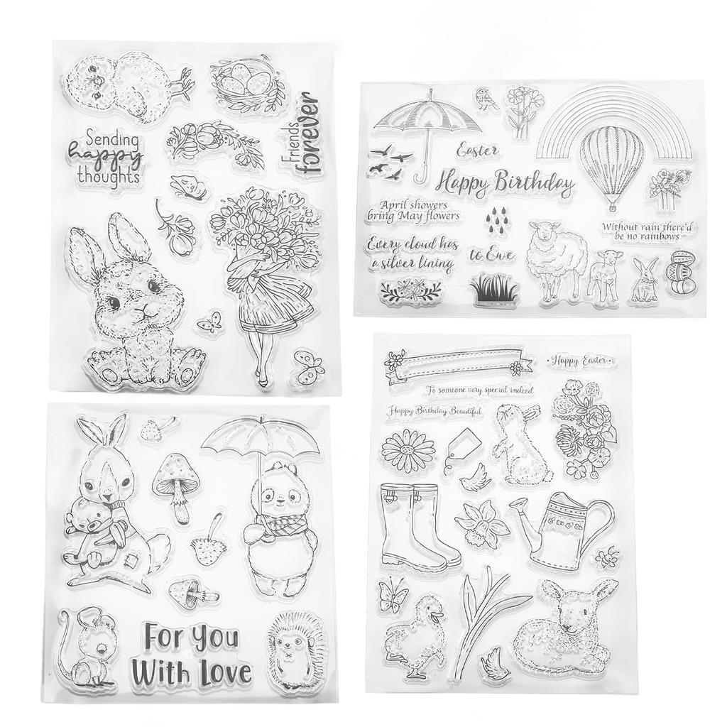 4 шт. прозрачные штампы из переработанной бумаги, прозрачные декоративные штампы, подарки ручной работы для изготовления альбомов ручной работы