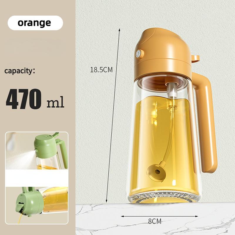 2in1 470ml Glass Spray Oil Sprayer Bottle Spray Oil Dispenser Oil Jar Cruet BBQ Kitchen Baking Roasting Picnic Kitchen Tool