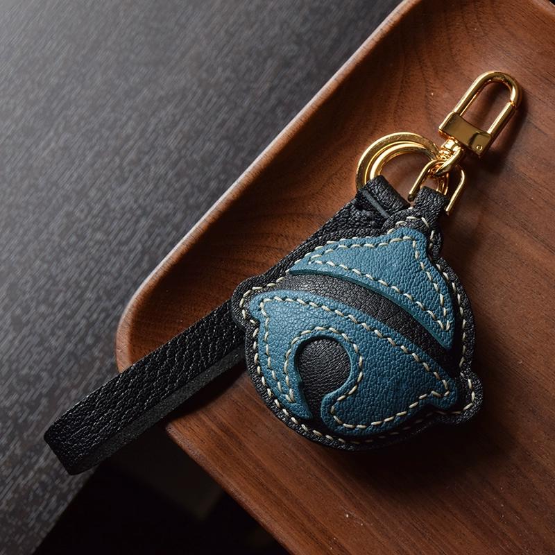 Jingle Cat Bell, Handmade Sheepskin Leather Car Key Bag Pendant, Cute Girl Birthday Gift Keychain.