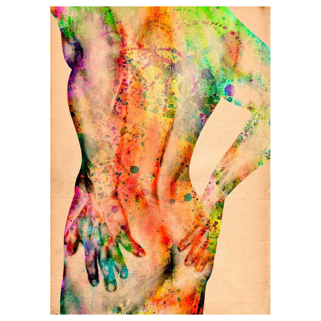 Watercolor Oil Painting Canvas Poster Sexy Nude Man Abstract Body Prints Wall Art Pictures for Room Decor Home Wall Decoration