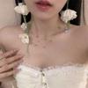 Handmade Beaded Dangle Earring Korean Style Tassel Earrings Resin Flower Necklace  Birthday Gift