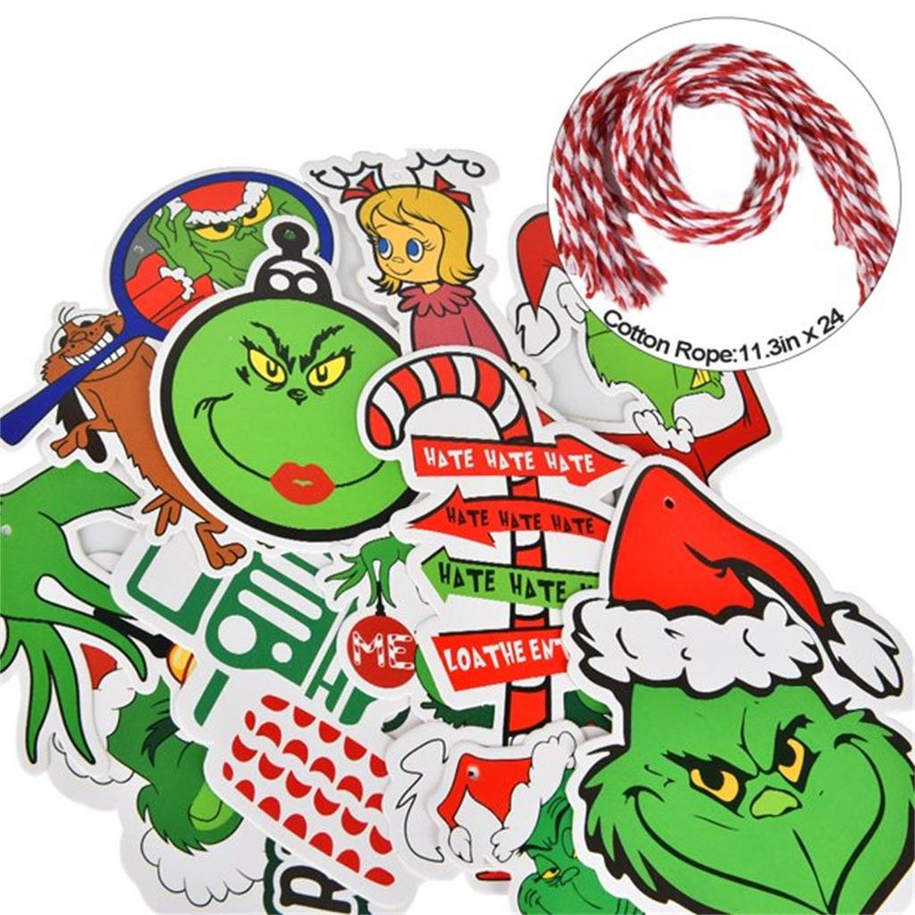 24 упаковки. Рождественский декоративный кулон G-rinch. Украшение рождественской елки, как украсть Рождество и подарки, рождественские подвесные украшения.