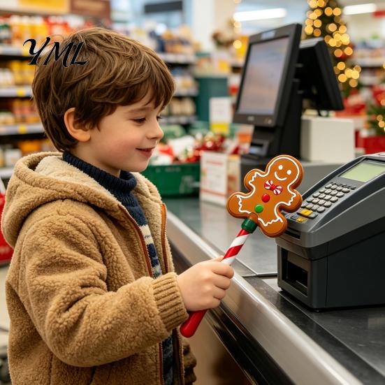 Durable PLA Wand 3D Printed Christmas Contactless Payment Wand, Tap to Pay Credit Card Holder Stick, Holiday Shopping Tool Fun Candy Cane Extension